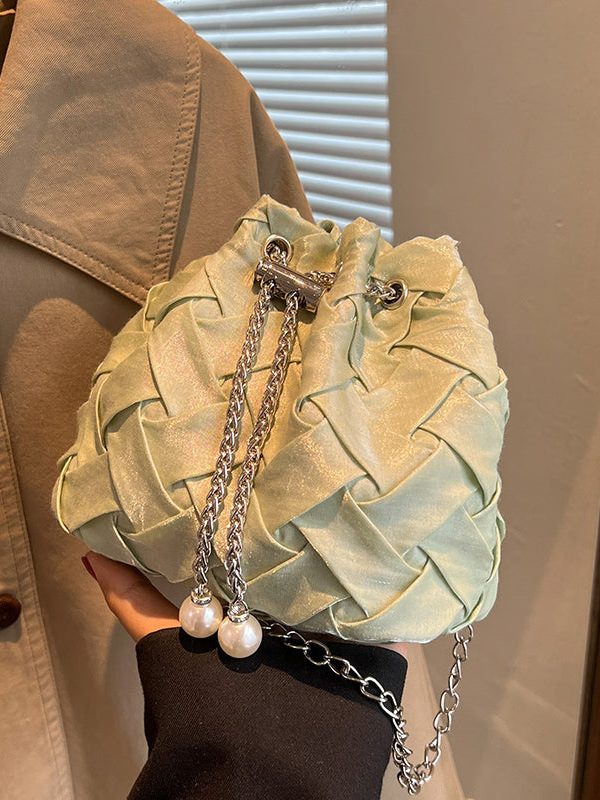 New Fashionable Black Cotton Bucket Shoulder Crossbody Bag