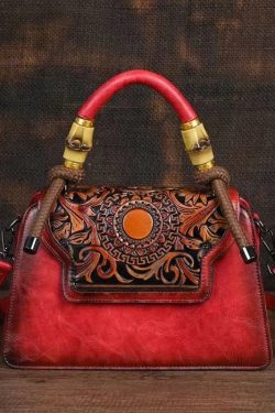 New Green Hand Carved Retro Chinese Style Tote Handbag