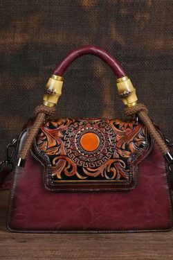 New Green Hand Carved Retro Chinese Style Tote Handbag