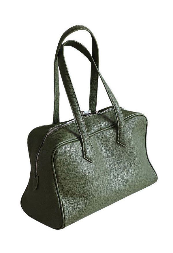 New Green Large Capacity Durable Calf Leather Tote Bag