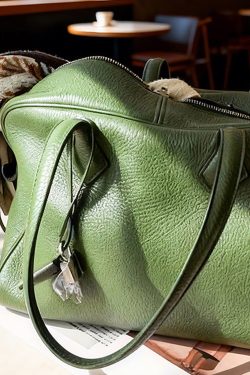 New Green Large Capacity Durable Calf Leather Tote Bag