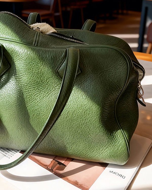 New Green Large Capacity Durable Calf Leather Tote Bag