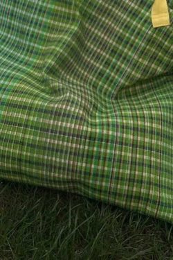 New Green Plaid Large Capacity Canvas Tote Handbag