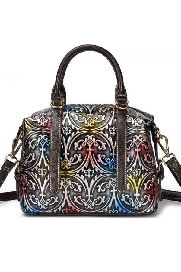 New Handmade Vintage Silver Embossed Crossbody Bag