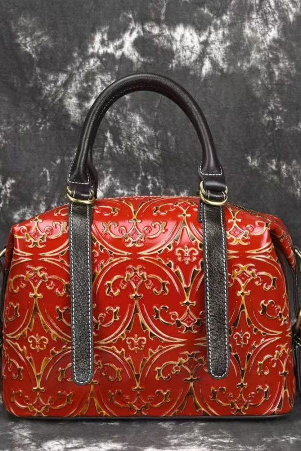 New Handmade Vintage Silver Embossed Crossbody Bag