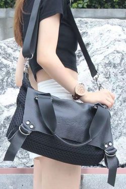 New High-Capacity Casual Black Messenger Bag