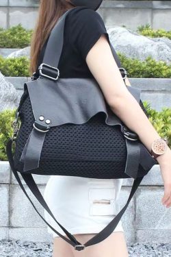 New High-Capacity Casual Black Messenger Bag