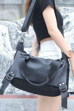 New High-Capacity Casual Black Messenger Bag