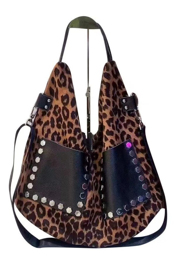 New Leopard Large Capacity Pockets Satchel Bag Handbag