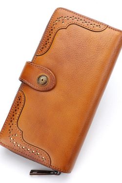 New Retro Brown Durable Versatile Calf Leather Wallet Purse
