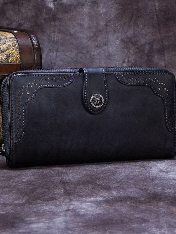 New Retro Brown Durable Versatile Calf Leather Wallet Purse