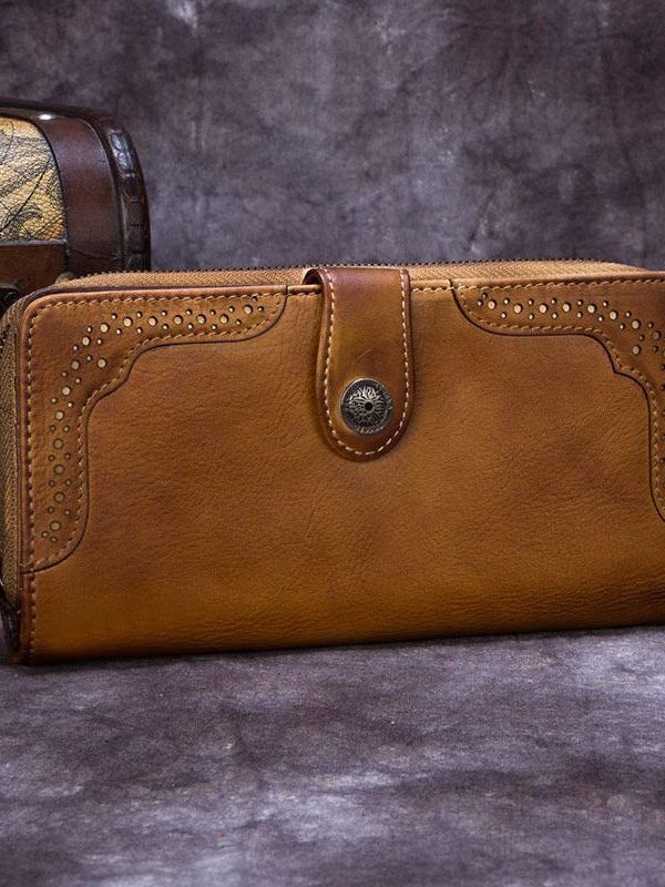 New Retro Brown Durable Versatile Calf Leather Wallet Purse