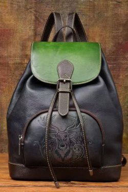 New Retro Brown Large Capacity Calf Leather Backpack Bag