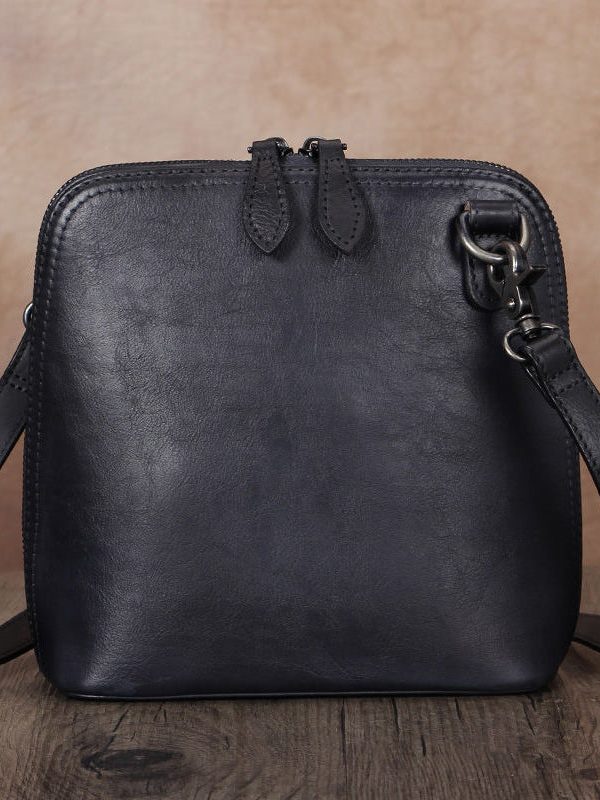 New Retro Brown Solid Durable Calf Leather Satchel Handbag