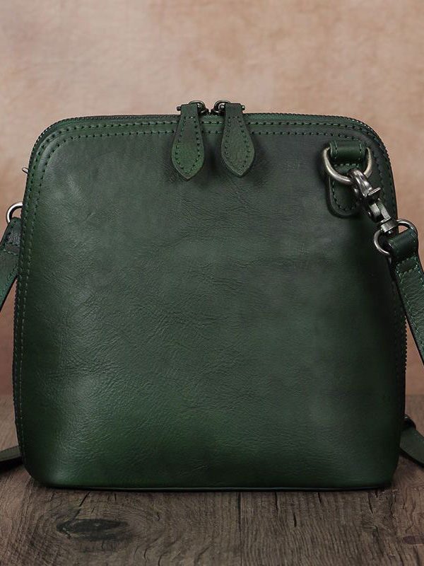 New Retro Brown Solid Durable Calf Leather Satchel Handbag