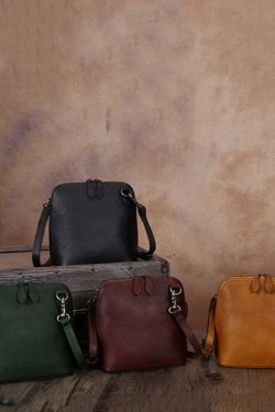 New Retro Brown Solid Durable Calf Leather Satchel Handbag