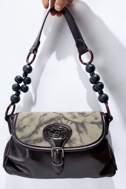 New Retro Chocolate Ink Wash Painting Faux Leather Shoulder Bags