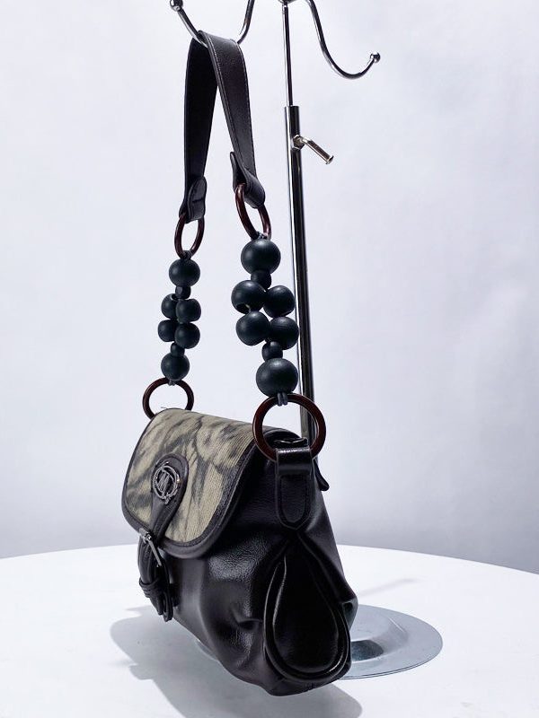 New Retro Chocolate Ink Wash Painting Faux Leather Shoulder Bags