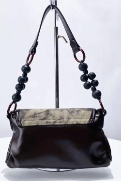 New Retro Chocolate Ink Wash Painting Faux Leather Shoulder Bags