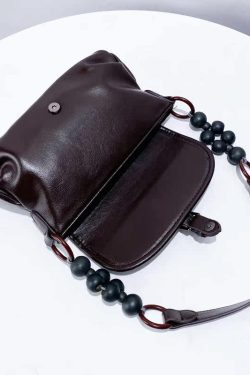 New Retro Chocolate Ink Wash Painting Faux Leather Shoulder Bags