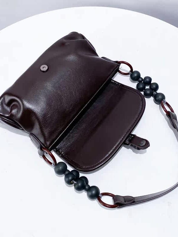 New Retro Chocolate Ink Wash Painting Faux Leather Shoulder Bags