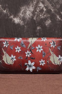 New Retro Coffee Embossed Calf Leather Wallet Purse