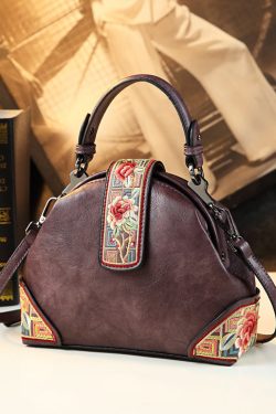 New Retro Embroidery Solid Durable Tote Handbag