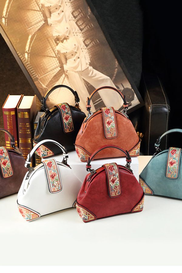 New Retro Embroidery Solid Durable Tote Handbag