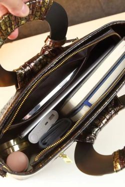 New Retro Gradient Color Large Capacity Faux Leather Tote Handbag