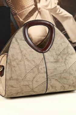 New Retro Green Solid Durable Faux Leather Tote Handbag