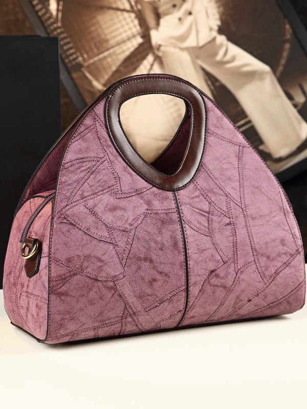 New Retro Green Solid Durable Faux Leather Tote Handbag