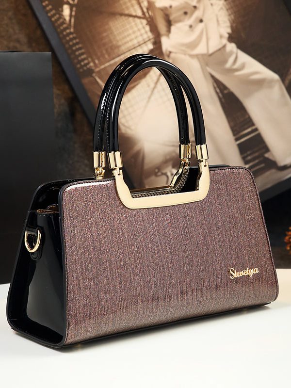 New Retro Large Capacity Faux Leather Portable Women Handbags