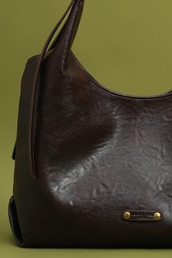 New Retro Large Capacity Solid Durable Faux Leather Women Handbags