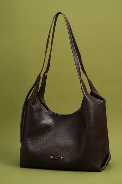 New Retro Large Capacity Solid Durable Faux Leather Women Handbags