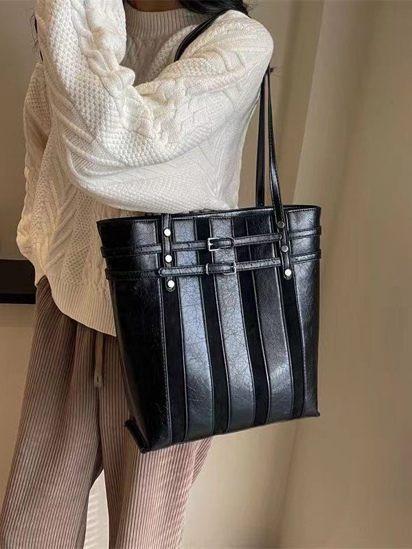 New Retro Versatile Coffee Large Capacity Satchel Bag Handbag