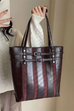 New Retro Versatile Coffee Large Capacity Satchel Bag Handbag