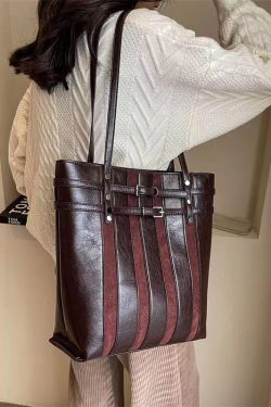 New Retro Versatile Coffee Large Capacity Satchel Bag Handbag