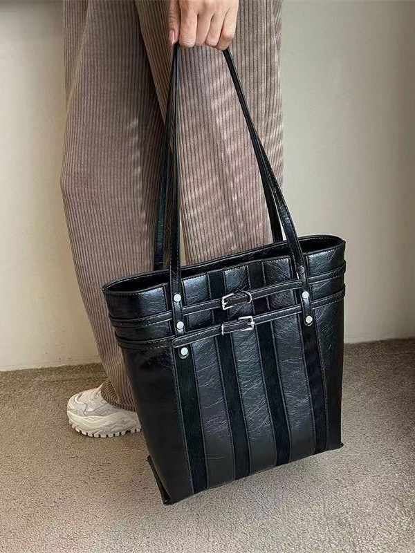 New Retro Versatile Coffee Large Capacity Satchel Bag Handbag