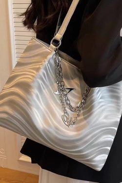 New Silver Versatile Chain Large Capacity Shoulder Bag
