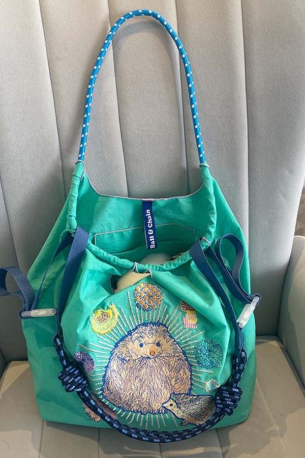 New Style Embroidery Large Capacity Nylon Shopping Bag