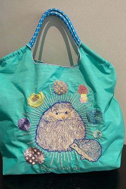 New Style Embroidery Large Capacity Nylon Shopping Bag