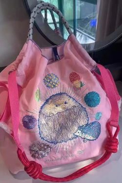 New Style Embroidery Large Capacity Nylon Shopping Bag