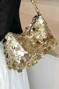 New Stylish Silver Sequins Satchel Bag Handbag