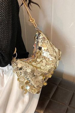 New Stylish Silver Sequins Satchel Bag Handbag