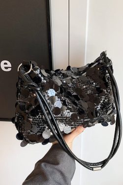 New Stylish Silver Sequins Satchel Bag Handbag