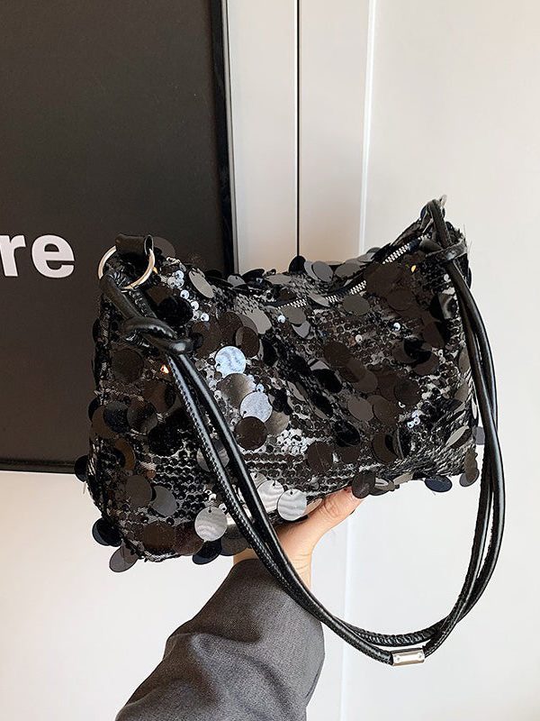 New Stylish Silver Sequins Satchel Bag Handbag