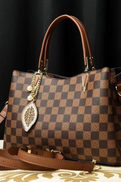 New Versatile Brown Solid Durable Leather Tote Handbag