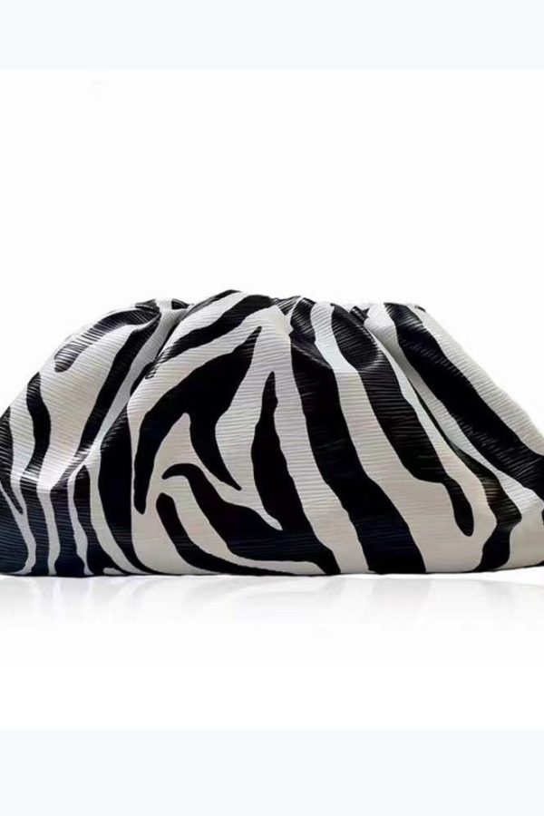 New Zebra Wrinkle Large Capacity Tote Handbag