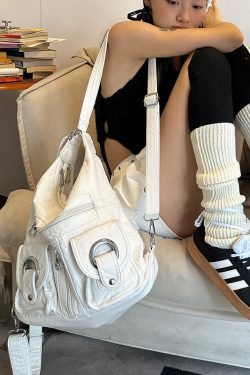 Novelty White High Capacity Design Crossbody Shoulder Bag
