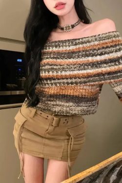 Off Shoulder Cropped Sweater